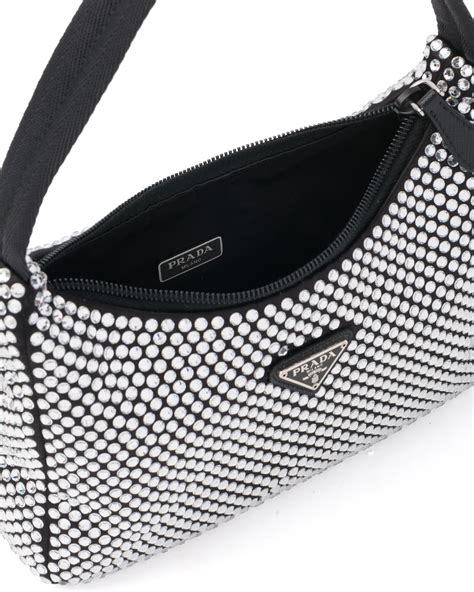 prada satin mini bag with artificial crystals|Crystal Satin Mini.